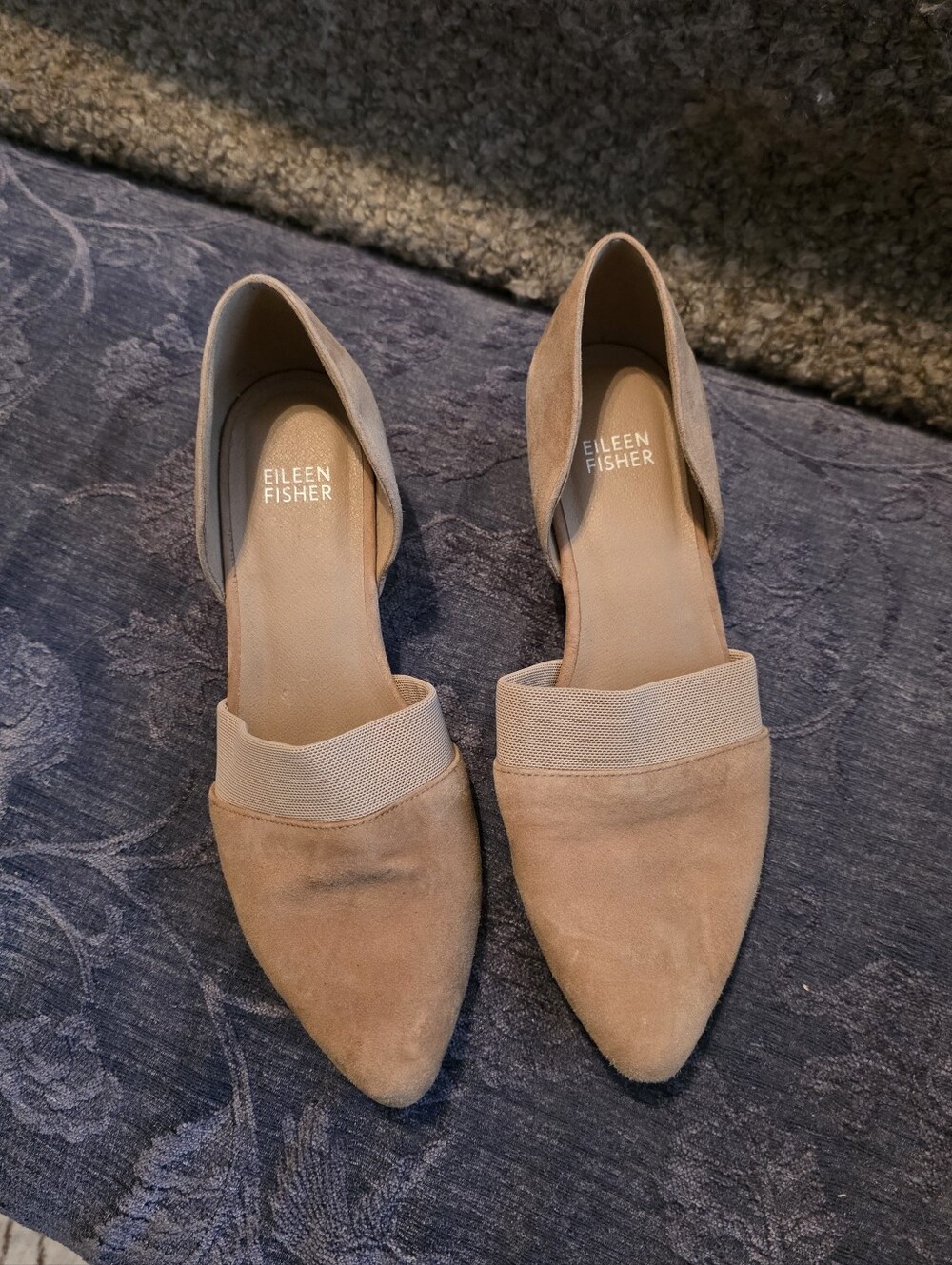 Eileen Fisher Hilly Suede d'Orsay Wedge Pump Size 7.5